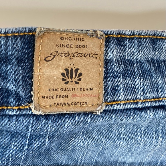 Green Source Womens Jeans Sz 6 Organic Cotton Stretch Distressed Denim Flare - Picture 6 of 11